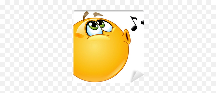 Fotobehang Whistling Emoticon Pixers - Smiley Chante Emoji,Whistling Emoji