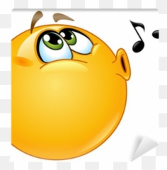 Fotobehang Whistling Emoticon Pixers - Smiley Chante Emoji,Whistling Emoji
