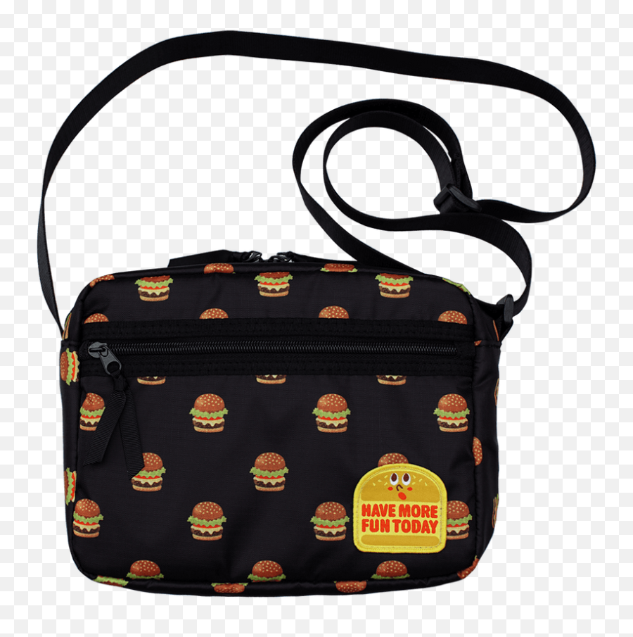Pe Shoulder Bag Hamburger Black Emoji,Pe Face Emoji
