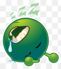 Smiley Green Alien Deep Sleep Clipart Free Download - Sleepy Smiley Emoji,Sleep Emoji Transparent