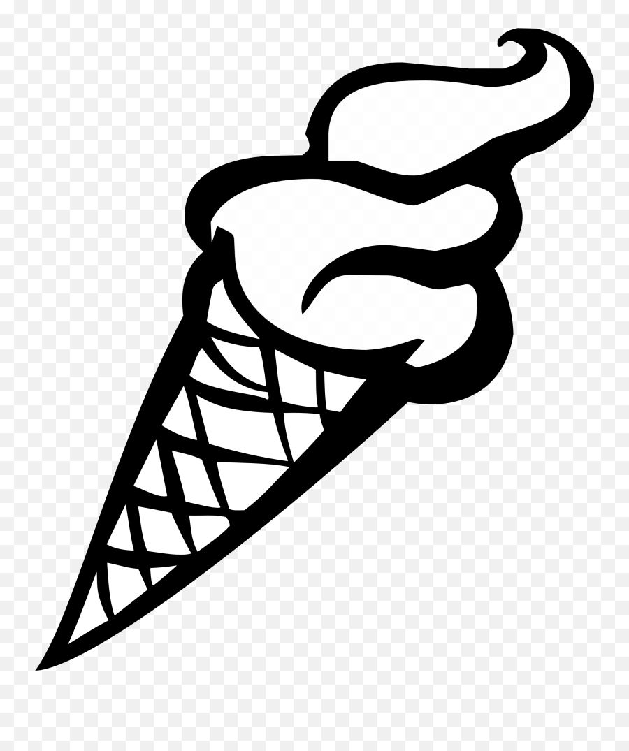 White Ice Cream Cone Clipart Free - Clip Art Ice Cream Black And White Emoji,Ice Cream Sundae Emoji 2