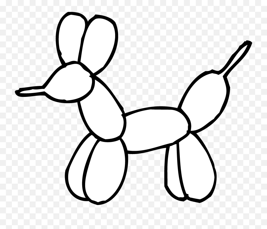 Number 6 Clipart Coloring Page Number 6 Coloring Page - Balloon Animal Clipart Black And White Emoji,Emoji Color Sheet