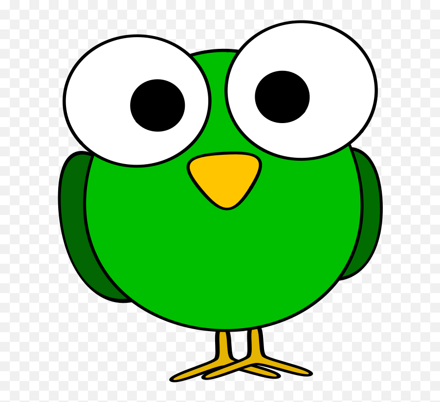 Clipart - Zöld Googlyeye Madár Cartoon Birds Eyes Poppy Toons Emoji,Bulging Eye Emoji