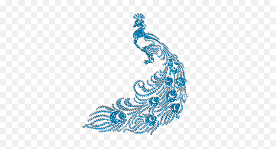 Exquisite Silhouette Of Blue Peacock Hotfix Bling Motif - Cstown Stencil Emoji,Emotion Silhouette