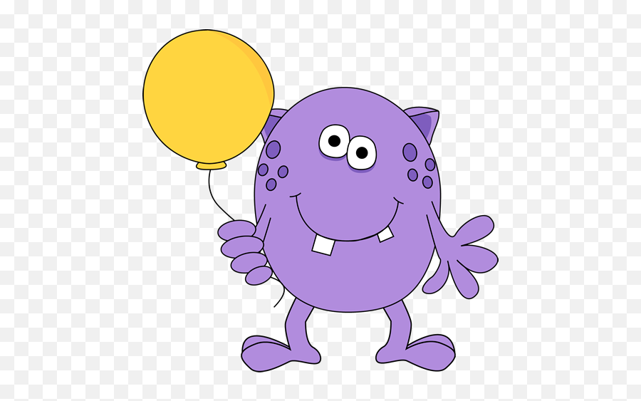 Monster Holding A Balloon Clip Art - Little Monster Clipart Emoji,Emoticon Holding Sign