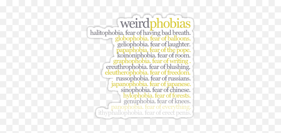 Weird Phobias - Cool Phobias And Their Meanings Emoji,Weird Emotions