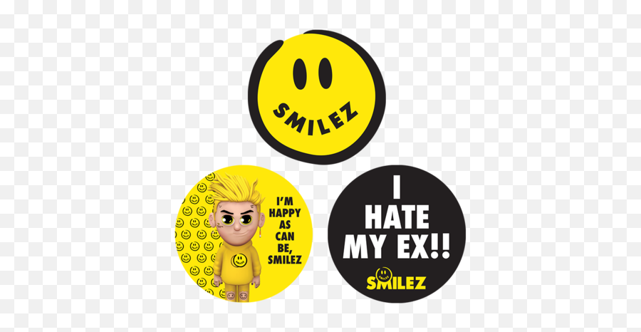 3 - Sticker Pack Happy Emoji,Hate Emoticon