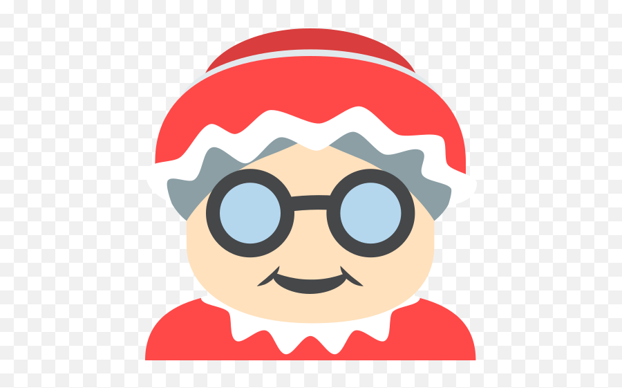 Mamá Noel Tono De Piel Claro Emoji Imagen Grande De - Silueta De Mama Claus,Emojis Dinero Dibujos