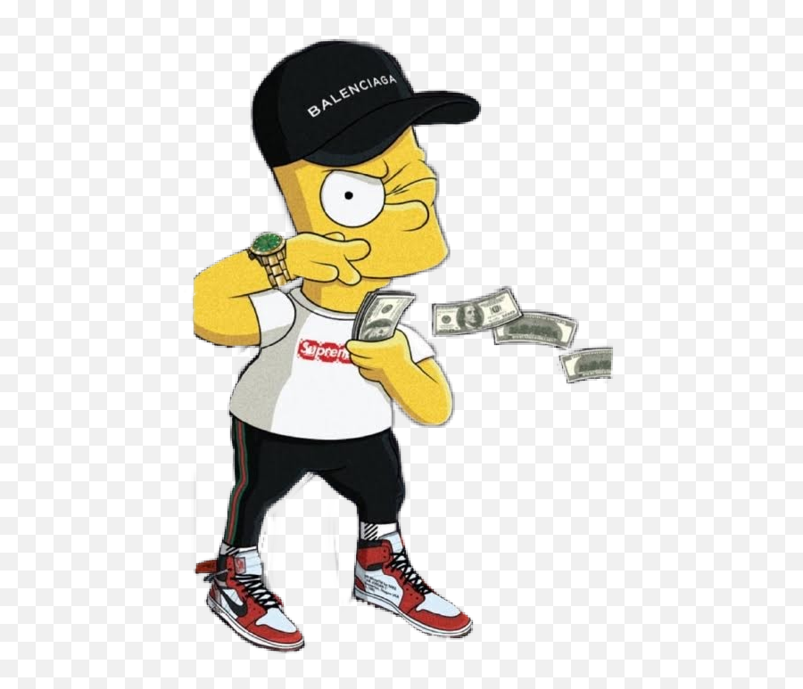 Dab Dablife Donaldduck Sticker - Bart Supreme Png Emoji,Bwa Emoji