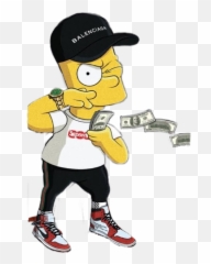 Dab Dablife Donaldduck Sticker - Bart Supreme Png Emoji,Bwa Emoji