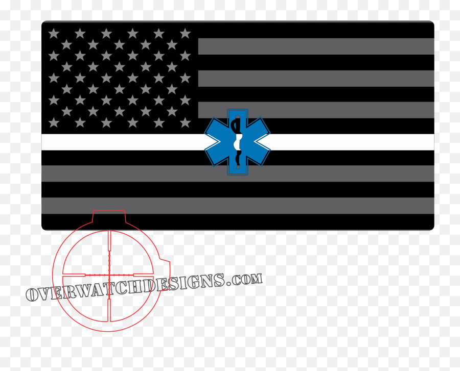 Thin White Line American Flag - Thin White Line Flag Emoji,Paramedic Emoticon Android