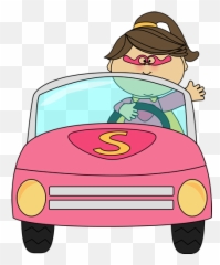 Superhero Girl Driving A Car Clip Art - Superhero Girl Girl With A Car Clipart Emoji,Girl Emotions Clipart