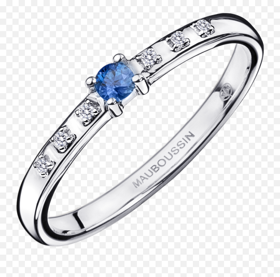 Mauboussin Bague Capsule Du0027émotion Saphir Bleu Et Diamants - Bague Or Blanc Et Emeraude Emoji,Blue Emotion Images