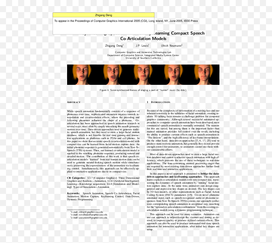 Facial Animation Research Papers - Academiaedu Language Emoji,Emotion Demension Approach