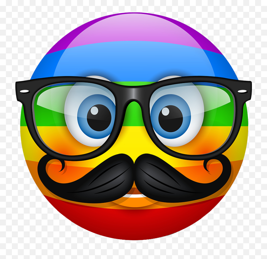 Rainbow Smileys Stickers By Pallavi Kalyanam - Smiley Face Rainbow Emoji,Emoticon Sunglass On