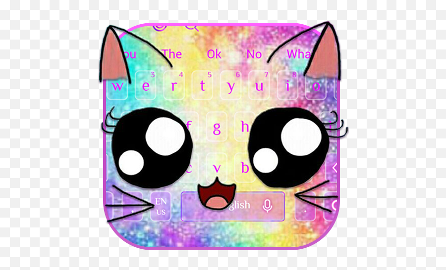 Download Galaxy Kitty Emoji Keyboard Theme On Pc U0026 Mac With - Rainbow Cartoon Rainbow Llama,Sparkle Emoji