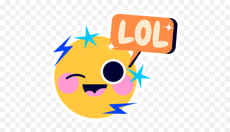 Lol Stickers - Free Smileys Stickers Happy Emoji,Lol Emoticon Code