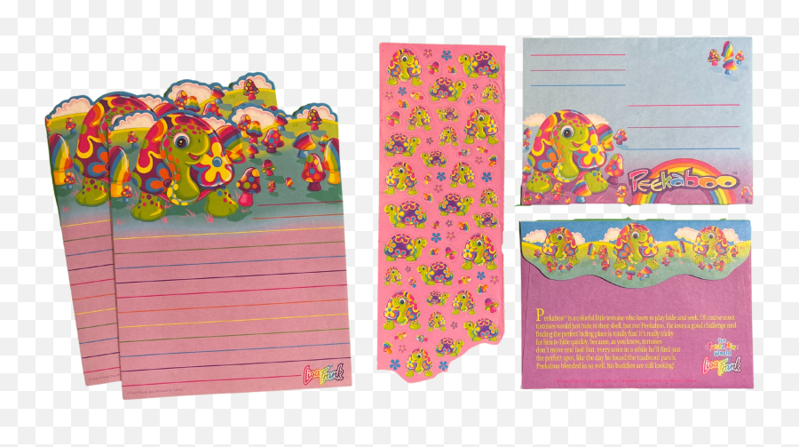 Lisa Frank 90s Vintage Peekaboo Stationery U0026 Envelope Set Emoji,Frolicking Emoticon