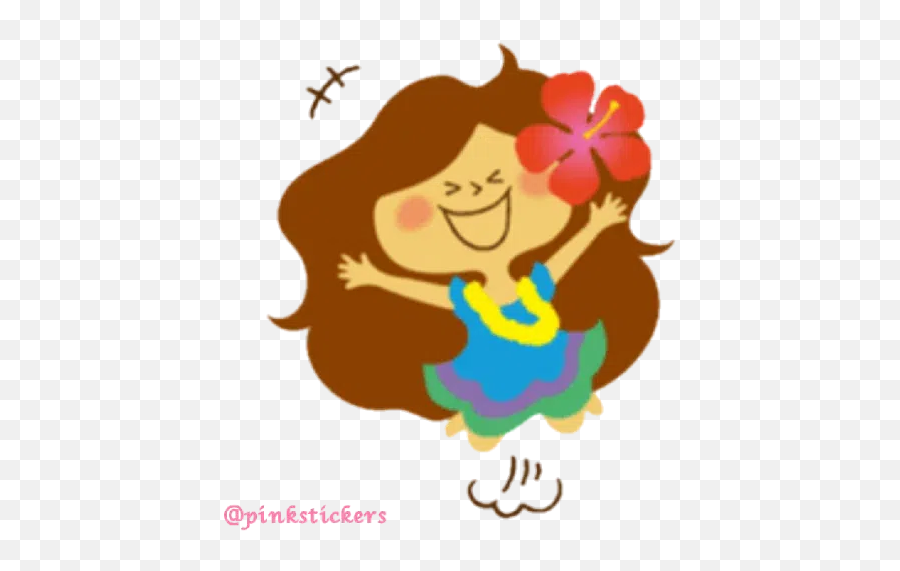 Try Sticker Pack - Stickers Cloud Emoji,Cute Animated Hula Girl Emoticon