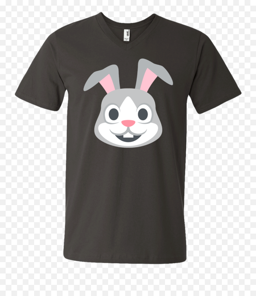 Happy Rabbit Face Emoji Menu0027s V - Neck Tshirt U2013 Wind Vandy,Bunny Emoticon Text