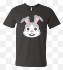 Happy Rabbit Face Emoji Menu0027s V - Neck Tshirt U2013 Wind Vandy,Bunny Emoticon Text