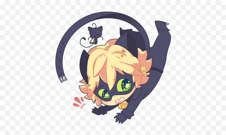 Miraculous Wiki - Miraculous Chat Noir Chibi Emoji,7u7 Emoticon