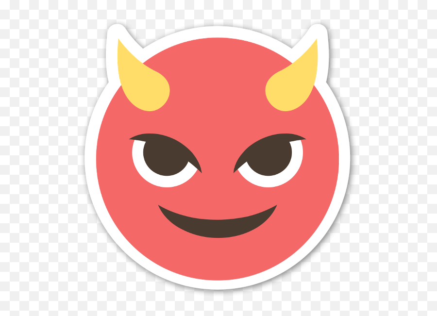 Devil Smiley Sticker - Angry Face Emoji With Horn,Metal Horns Emoji Facebook