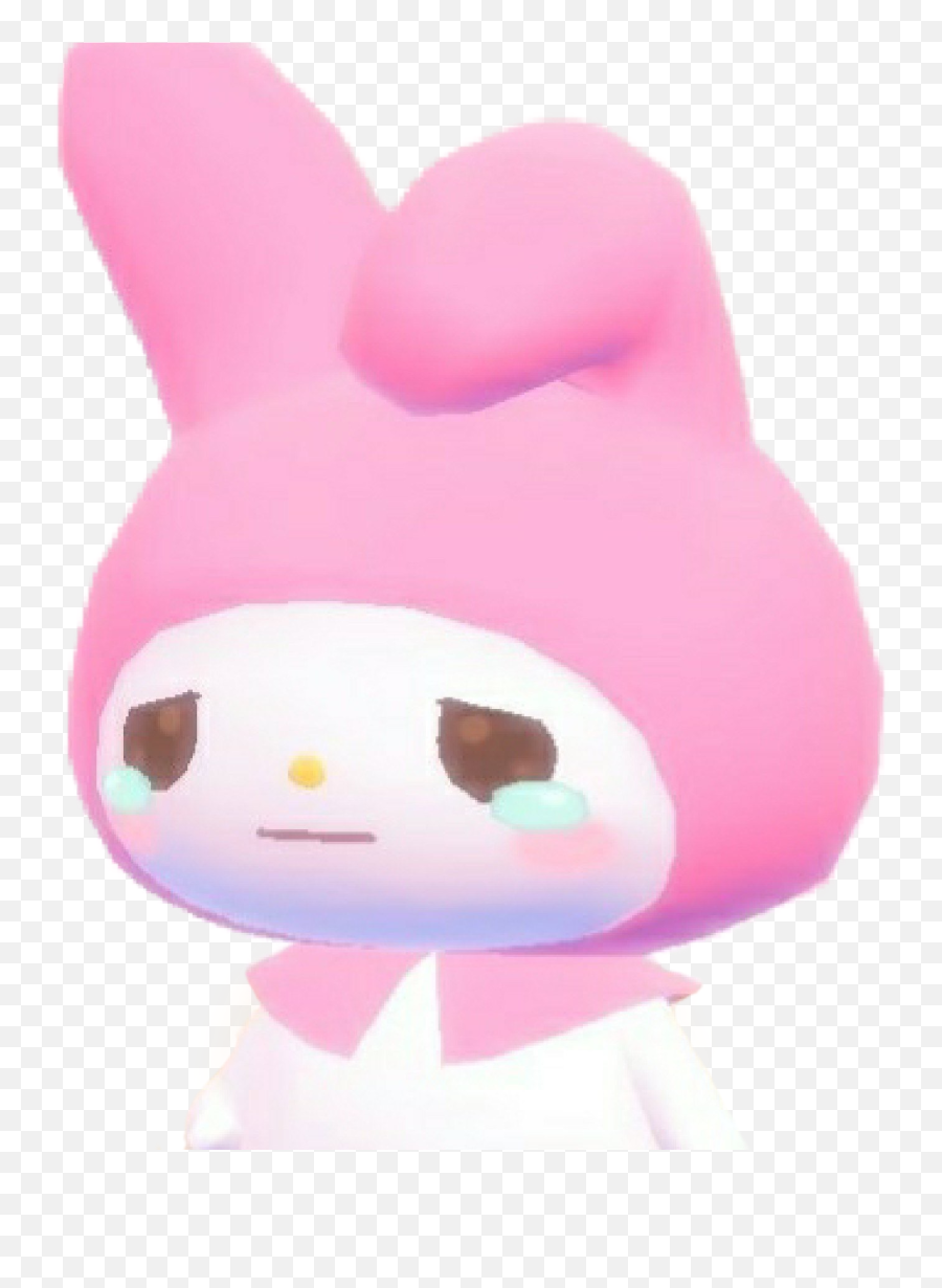 Mymelody Sad Tear Bunny Pink Sanrio - Kawaii Crying Meme Emoji,Crying Emoji Plush