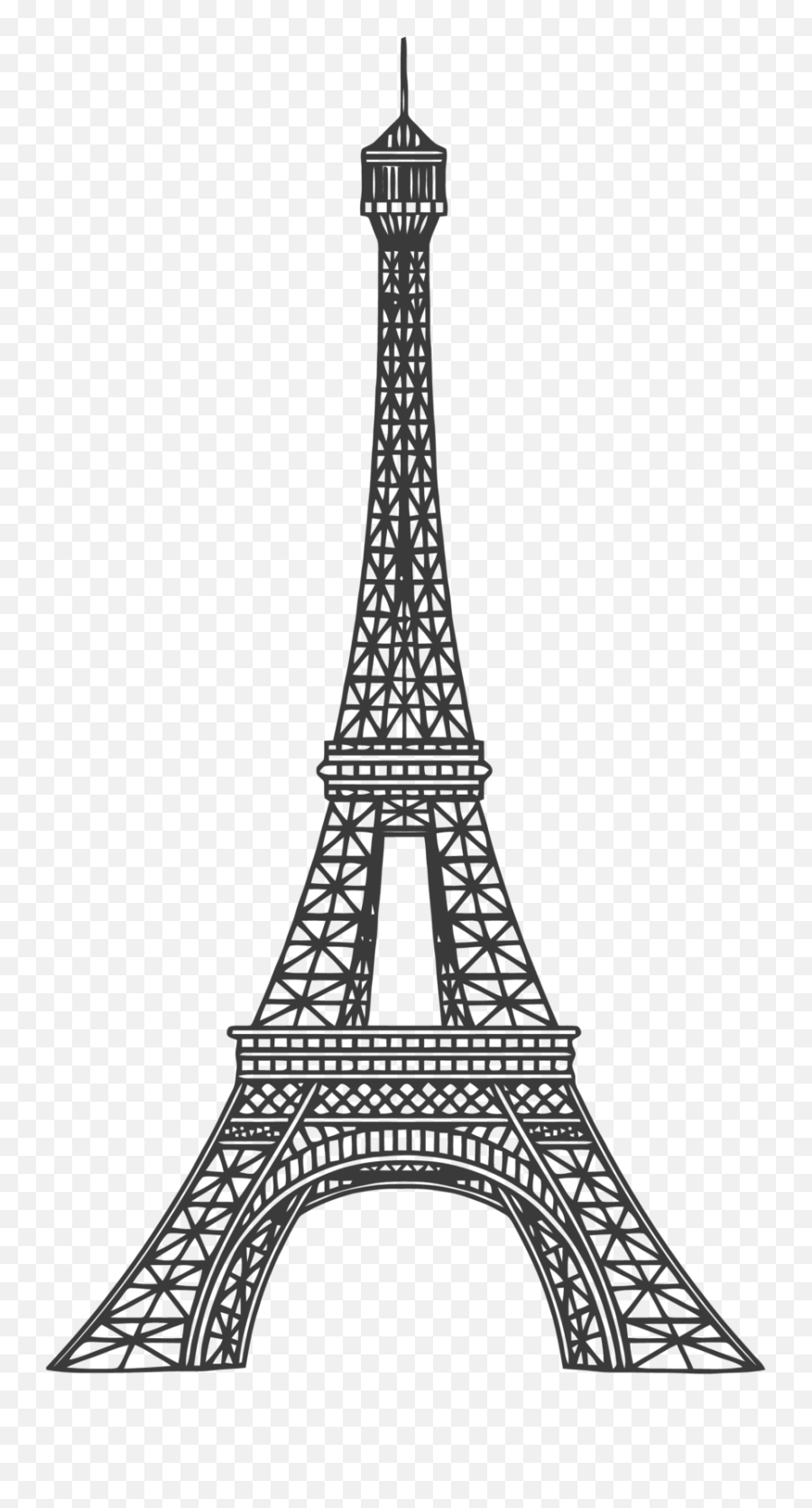 White Clipart Free Svg File - Simple Black And White Drawing Of Eiffel Tower Emoji,Is There An Eiffel Tower Emoji