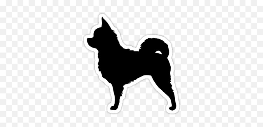 Terence Tan Tan - Long Haired Chihuahua Silhouette Emoji,Chihuahua Black Tan Emoji Sticker