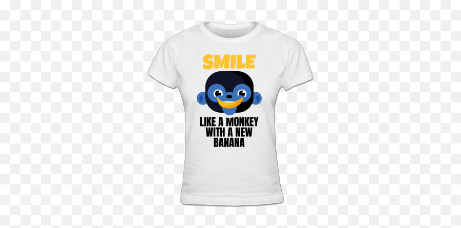 Buy A Smile Like A Monkey With A New Banana Womenu0027s Long - Short Sleeve Emoji,Smiling Monkey Emoticon