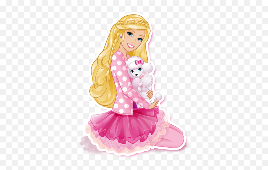 Barbie Girl Doll Pet Dog Sticker By Sk8erbarbie - Barbie Png Emoji,Emoji Doll Girl