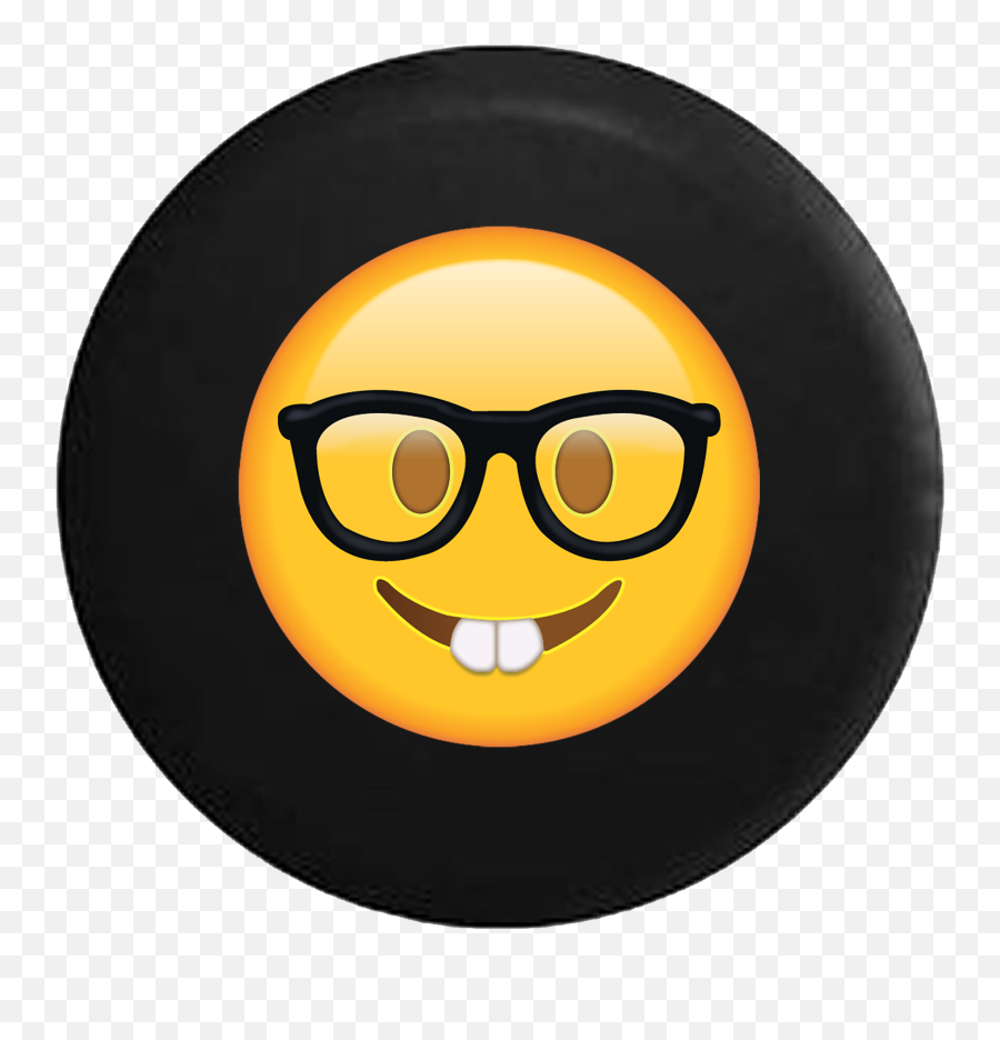 Spare Tire Cover Nerd Glasses Text - Emoji De Nerd Gif,Jeep Emoji