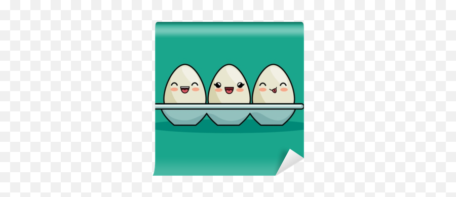 Set Eggs Kawaii Fun Breakfast Vector Illustration Eps 10 Emoji,Kawaii Snack Emoticon