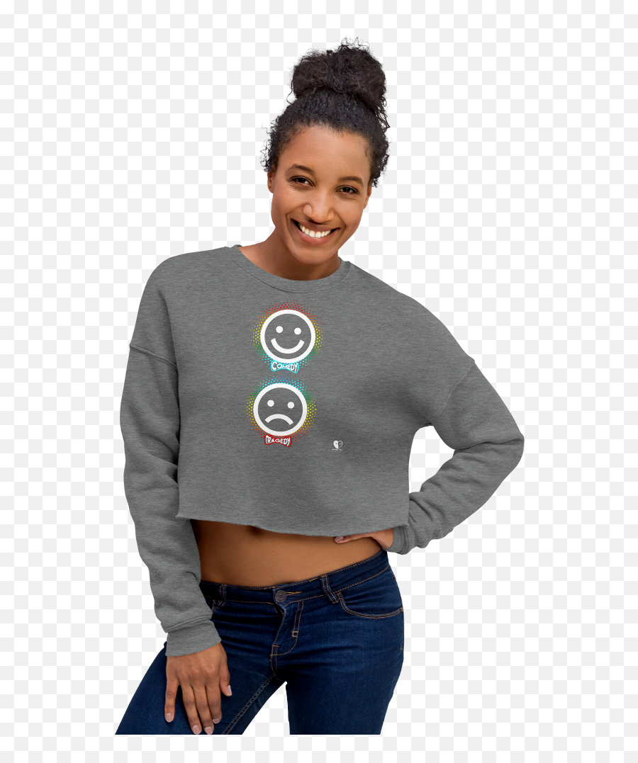 Comedy U0026 Tragedy Emoji Crop Top Sweatshirt,Happy Birthday Black Woman Emoji