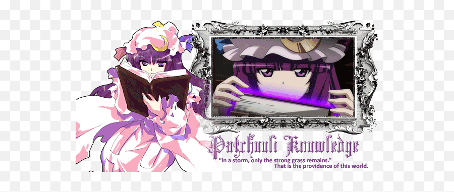 Patchouli Gif - Anime Characters Reading Book Transparent Emoji,Bean Sprout Emoji