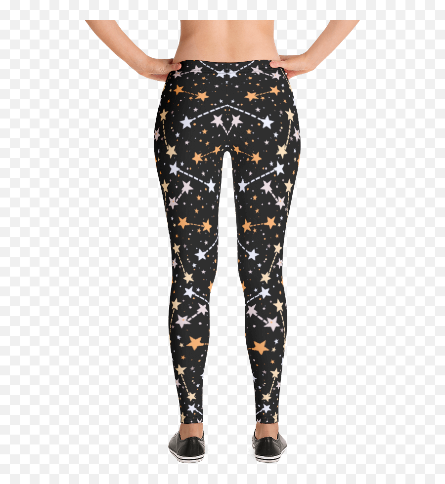 Gold Silver Stars And Dots - Yoga Pants Emoji,Adult Emoji Leggings