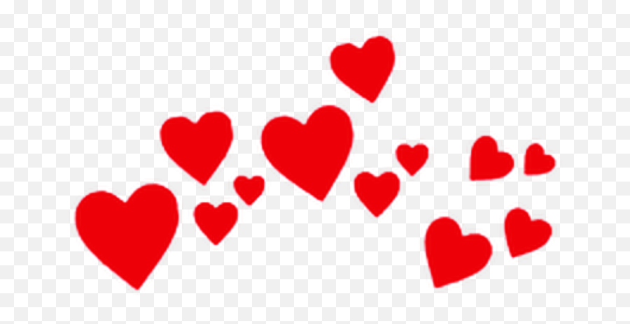 Red - Transparent Red Hearts Crown Emoji,Red Heart Emojis