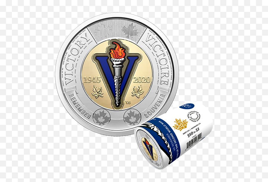 Rouleau Spécial De Pièces Colorées De 2 U2013 75e Anniversaire - New Canadian 2 Dollar Coin 2020 Emoji,Emoji Soulagement Iso