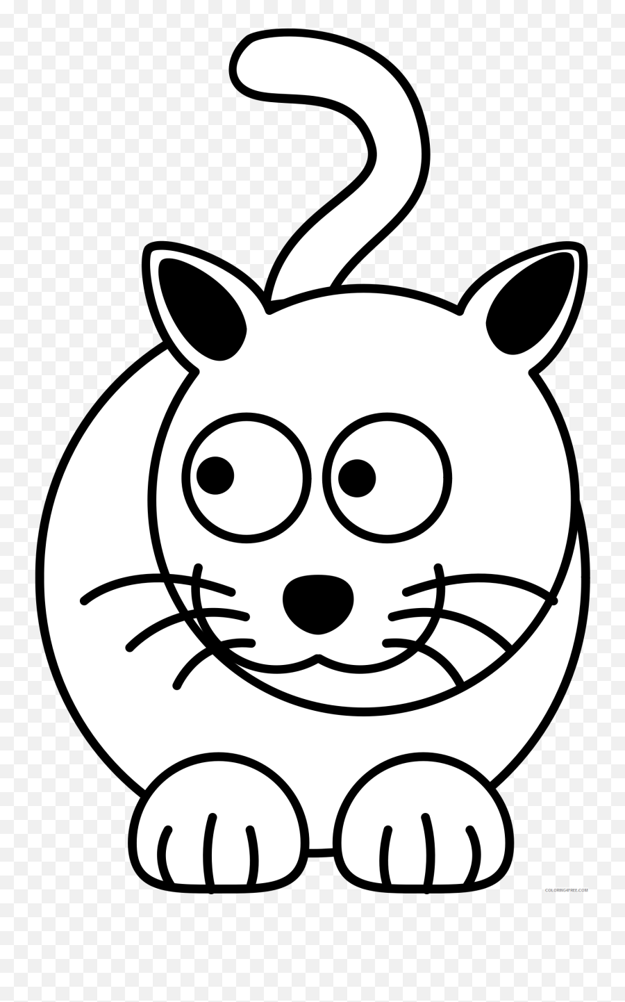 Kitty Cat Coloring Pages Kitty Cat Bpng Printable - Cartoon Animal Png Black And White Emoji,Merry Christmas Hello Kitty Emoticon