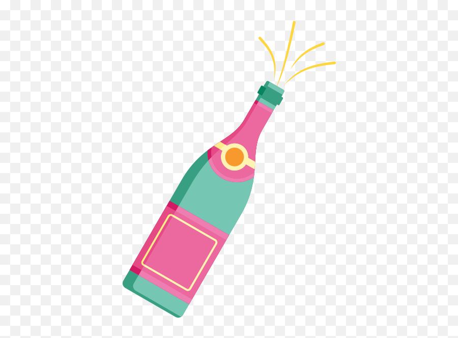 The Font Party - Pop Champagne Emoji,Two Champagne Bottels Emoji