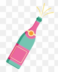 The Font Party - Pop Champagne Emoji,Two Champagne Bottels Emoji