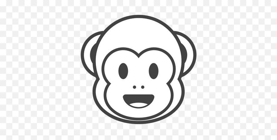 Dogs - Monkey Emoji Drawing,Black And White Iphone Emojis Coloring Page