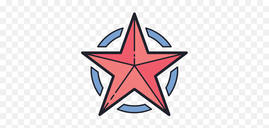 Army Star Icon In Color Hand Drawn Style - Transparent Star Fish Gif Emoji,Army Emojis Bages