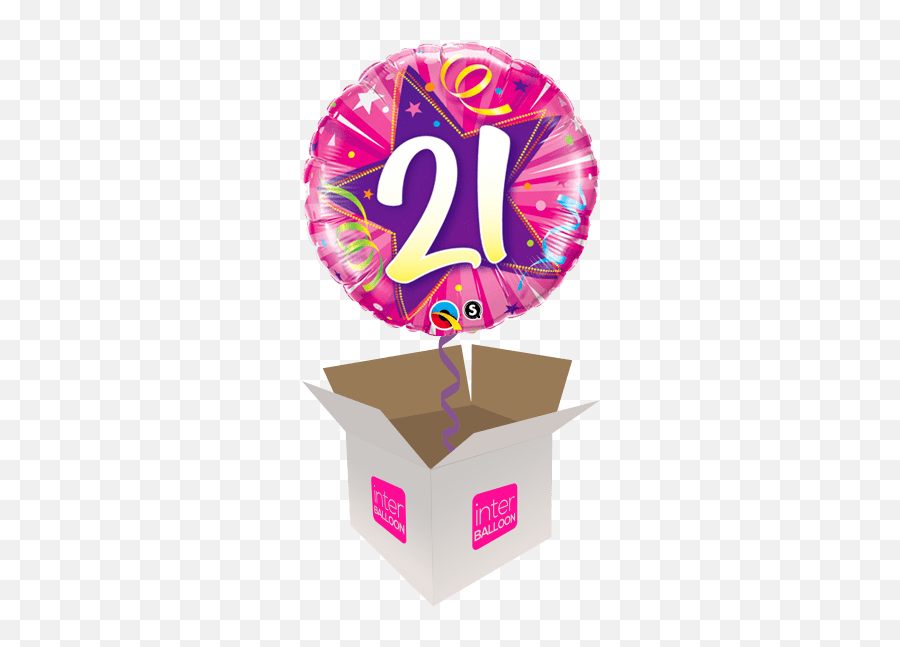 21st Birthday Helium Balloons Delivered In The Uk By Emoji,Glowing Star Emoji Purple