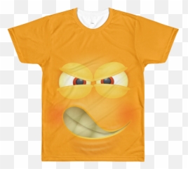 Funny Emoji Png - Menu0027s Funny Angry Face T Shirt Half Red Funny T Shirt Png,Funny Emoji