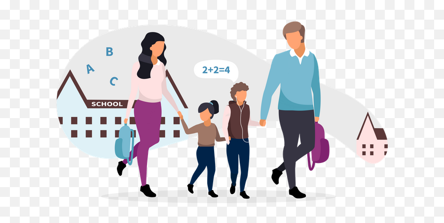 Best Premium School Couple Illustration Download In Png Emoji,Family Emoji Of Two Kids And 2 Parents