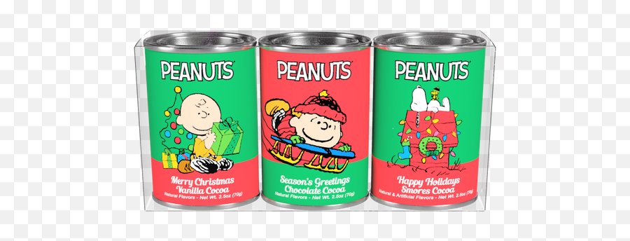 Peanuts Christmas Cocoa Gift Set Three 25oz Oval Tins Emoji,Christmas Gift Emoji