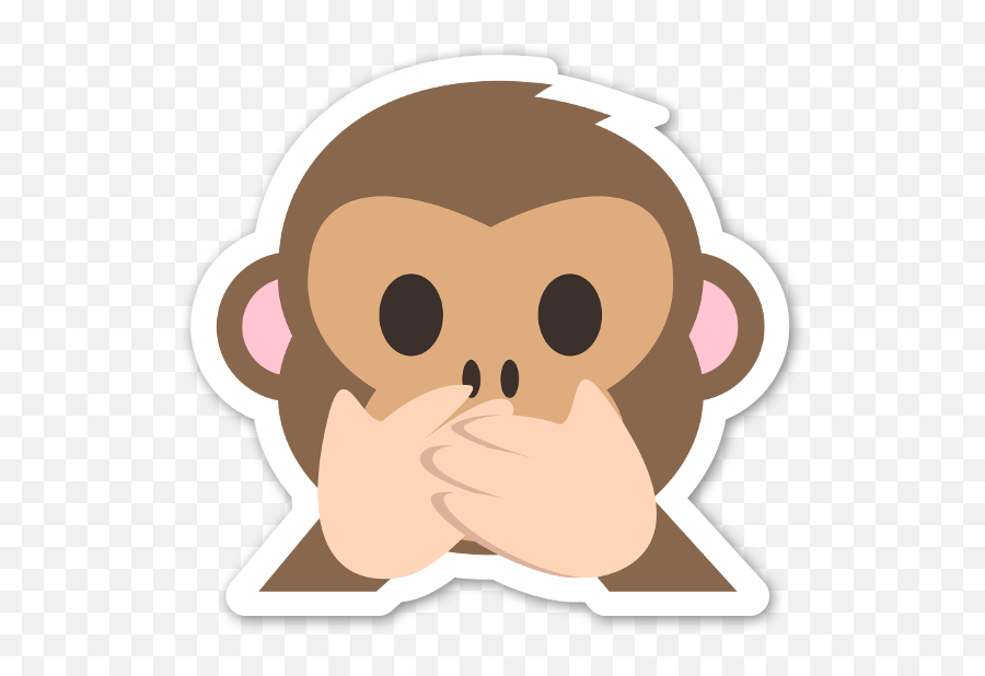 Singe Chut Ne Dis Rien Sticker - Speak No Evil Clipart Emoji,Hear No Evil Emoji