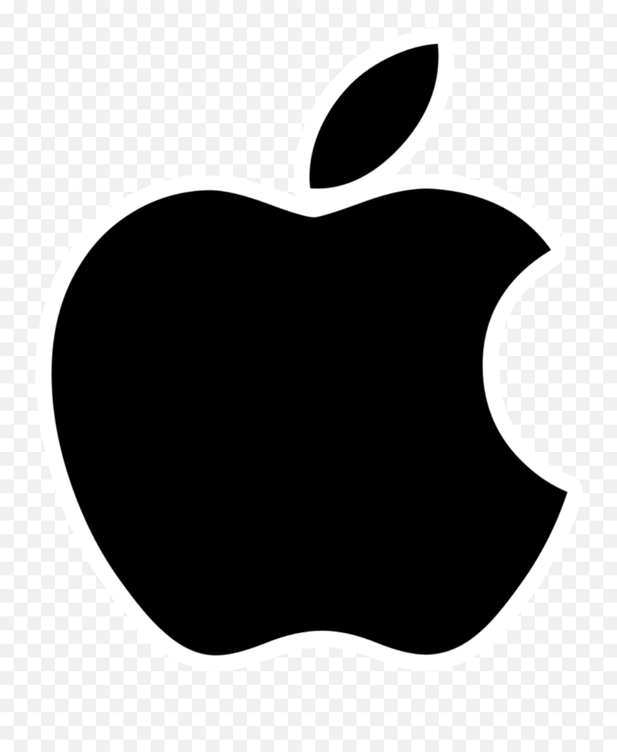 Apple Phone Iphone Logo Sticker - Apple Logo Black Png Emoji,Apple Logo Emoji